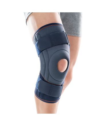 Orliman Neopreen kniebandage met Flexibele Laterale Stabilisatoren en Bevestigingsriemen